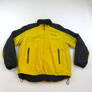 RALPH LAUREN POLO SPORT FLAG Fleece Lined Nylon Jacket Black Yellow L 1990s